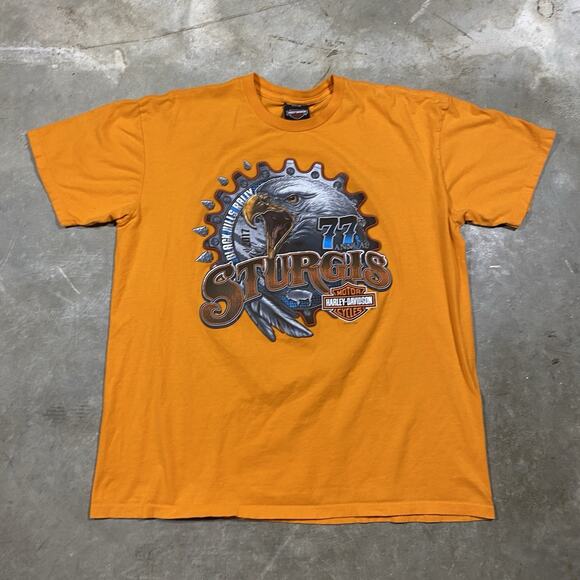 Harley Davidson Sturgis 77th Annual Tee Orange XL Keystone SD Black Hills - Picture 3 of 8